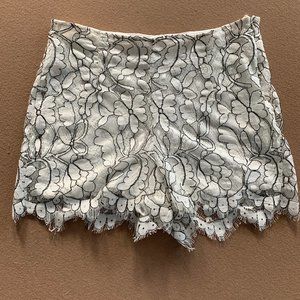Zara Black and White Lace Shorts